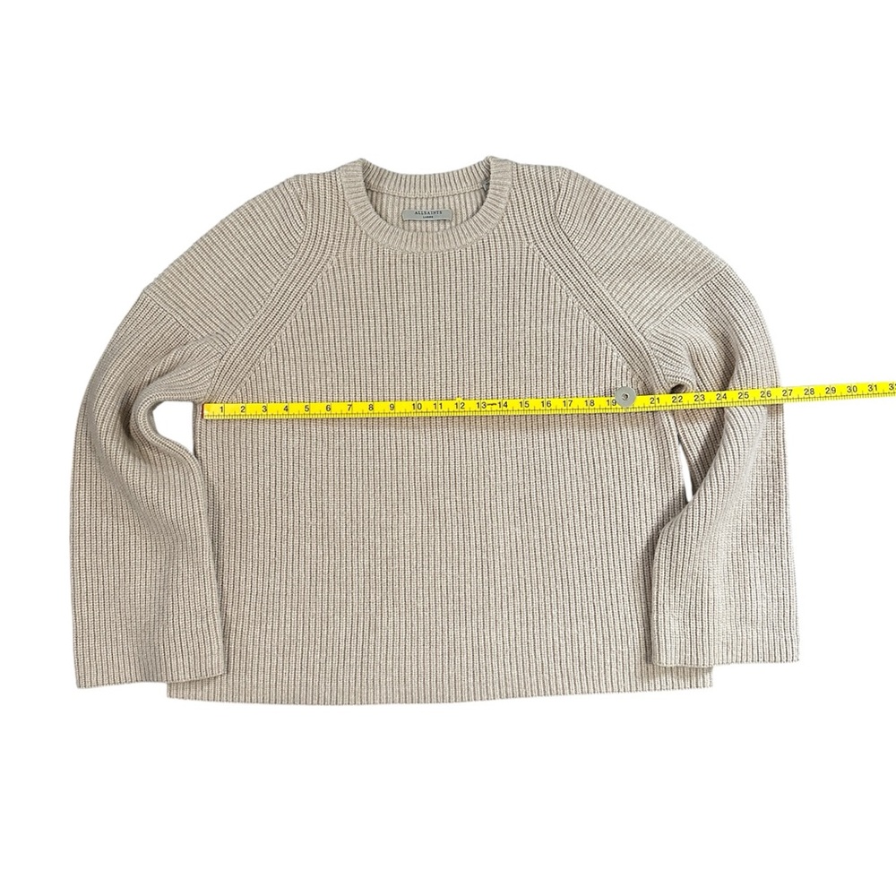 All Saints Tan Crewneck Sweater Relaxed Fit